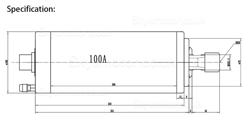 Water Cooled CNC Spindle Motor JGD-100A-3.0KW 110V/220V/380V 3kW 24000RPM ER20 Collet 400Hz